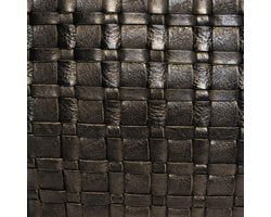 Black ladies bag or shoulder bag made of braided leather handles and