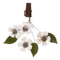 Flowers with clip white, metal
