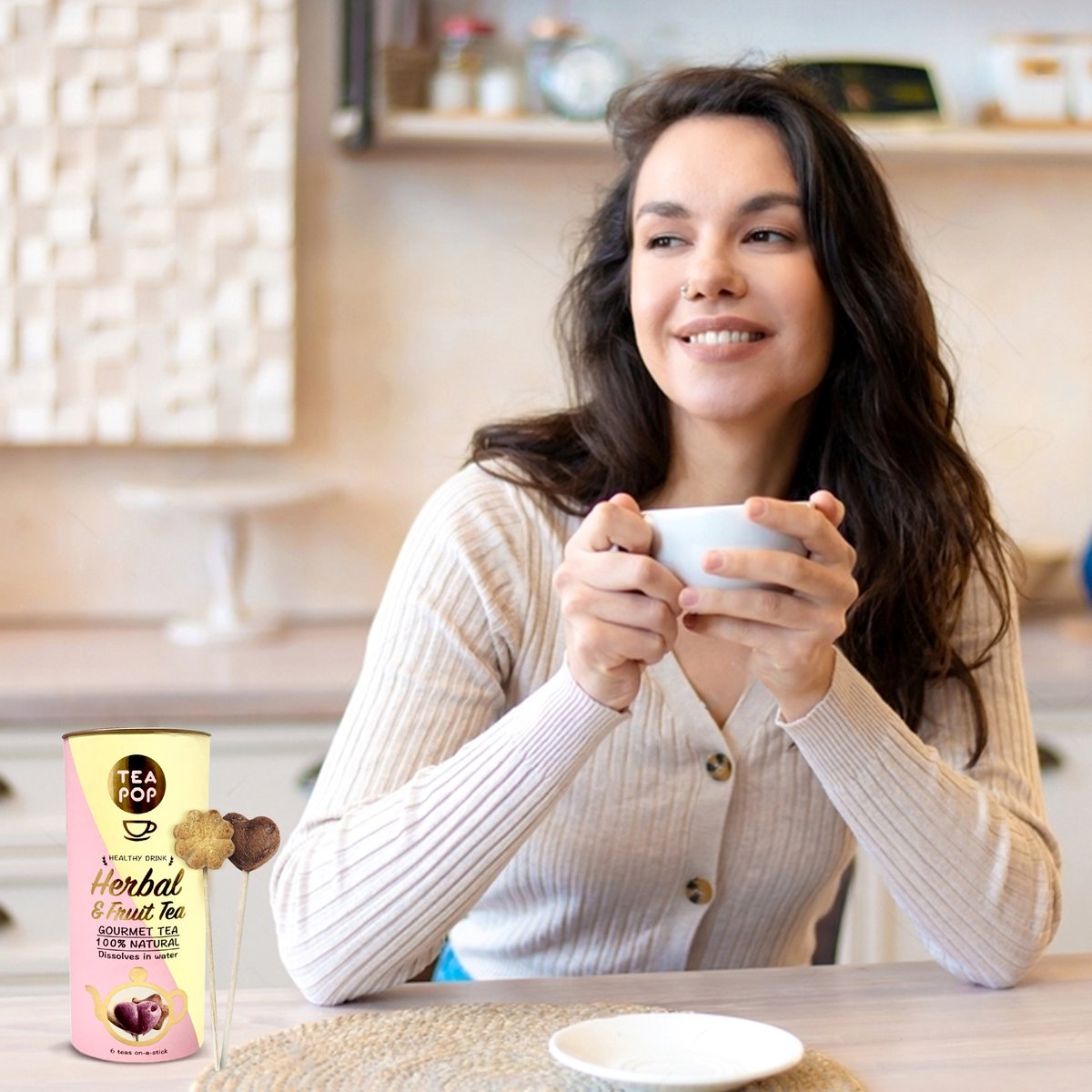 Herbal & Fruit TEA On-A-Stick! Gourmet Tea | 100% Natural | Dissolves Fully in Water