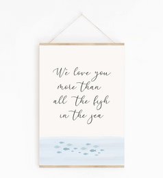 Wir lieben dich mehr als alle Fische im Meer-Poster, Surf-Poster, Surf-Dekor, Surf-Poster, Ozean-Poster, nautischer Kinderzimmer-Druck, Surf-Druck, Strand-Poster, Wellen-Druck, Kinderzimmer-Wandkunst, Kinderzimmer-Druck, Mädchenzimmer-Poster, Jungen 