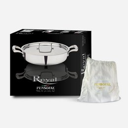 Royal-Skillet 28 cm. 2 handles stainless steel lid