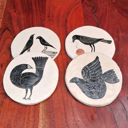 Podstawki | malowany papier mache ptak ręcznie
