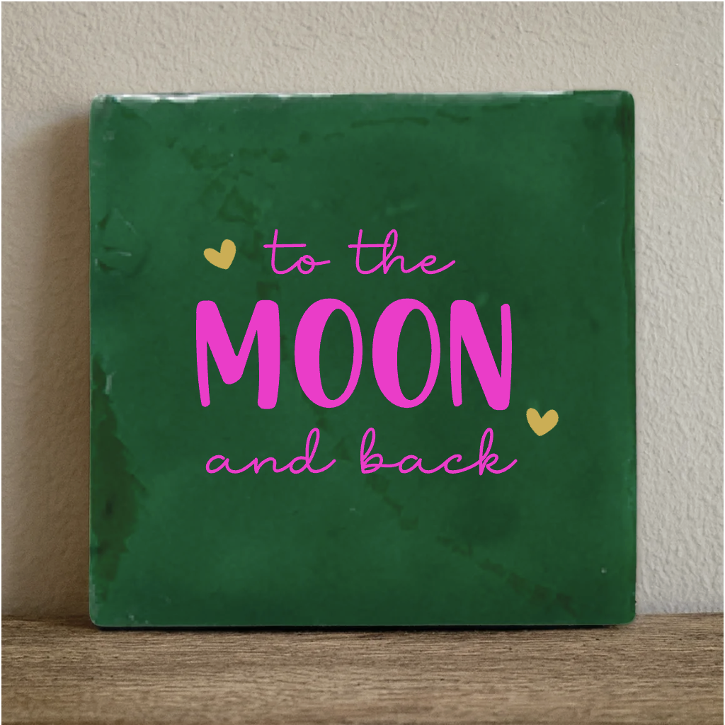 Tegeltje love you to the moon - 10x10 cm