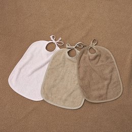 Bib with tie closure terry cloth Soft Pink