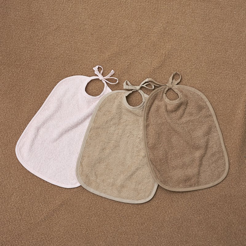 Bib with tie closure terry cloth Soft Pink