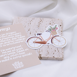 Sticker Bike Flowers Vinyl - Sticker Spring Bloemmand Kus Cut