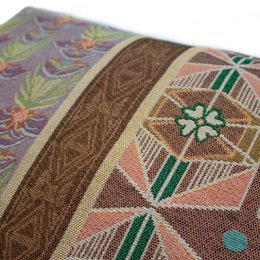 Coussin NIN-NIT Diamant Classique | 100% coton tissé | coussin décoratif à imprimé floral et carreaux | marron | beige | rose | lilas | vert | multicolore | 40x60 cm