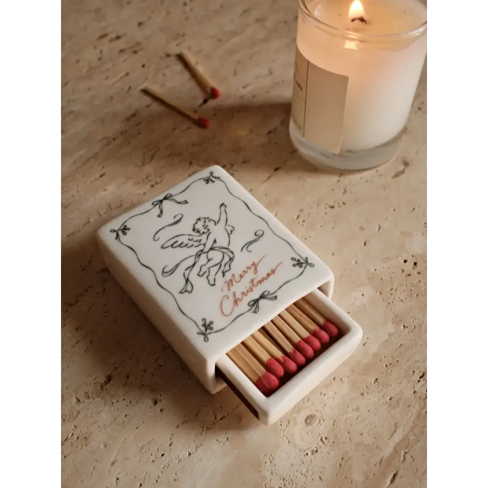 Streichholzschachtel aus Keramik – Weihnachtsengel