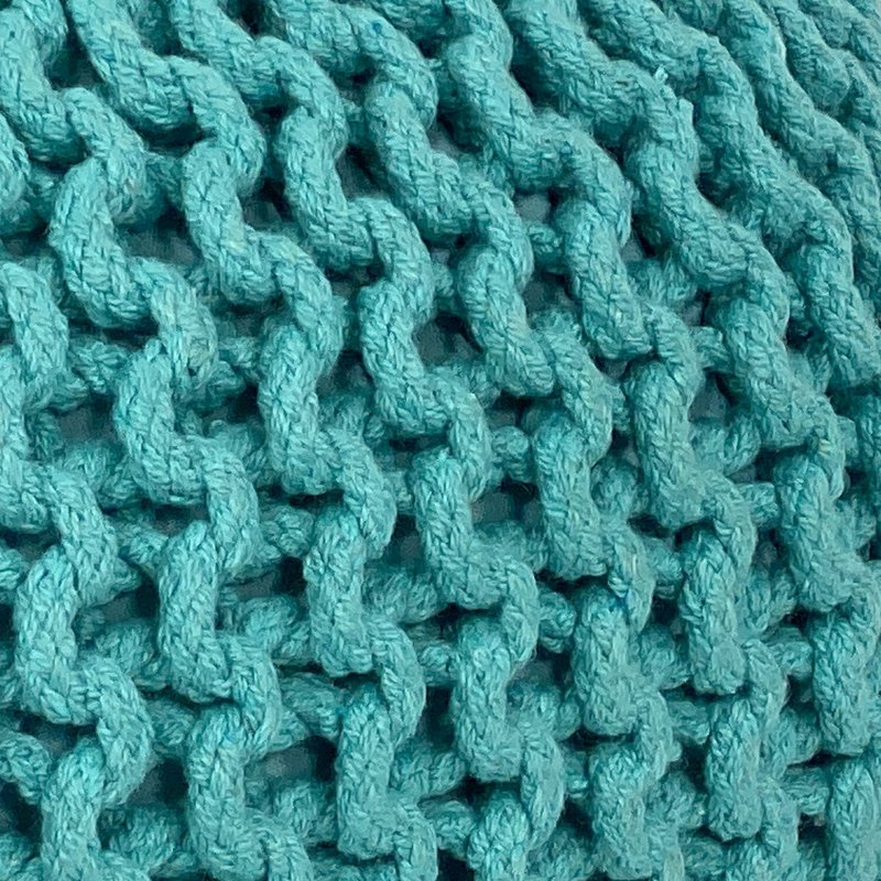 Pouf Ø 55 H 37 H 37 Strickhocker Sitzpouf Bodenkissen nachhaltig