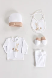 Bunny & Butterfly 5 pièces en coton nouveau-né ensemble 0710