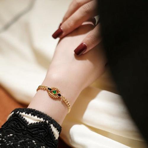 Bracciale a catena Luxe con onice verde