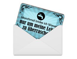 Cartolina in latta con scritta 10x14 cm A volte bevo acqua cartello decorativo