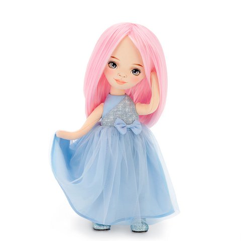 Soft toy, Sweet Sisters - Billie in a Blue Satin Dress (35cm)