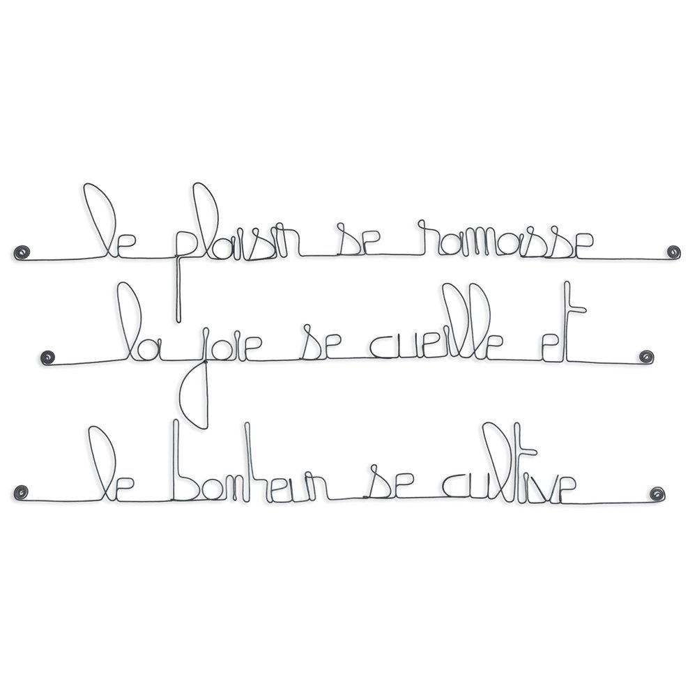 Metal Wall Decoration Quote “Life and Happiness”