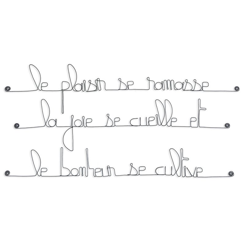 Metal Wall Decoration Quote “Life and Happiness”
