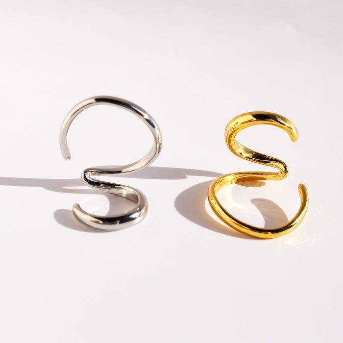 Manchette d'oreille minimaliste Wave Line
