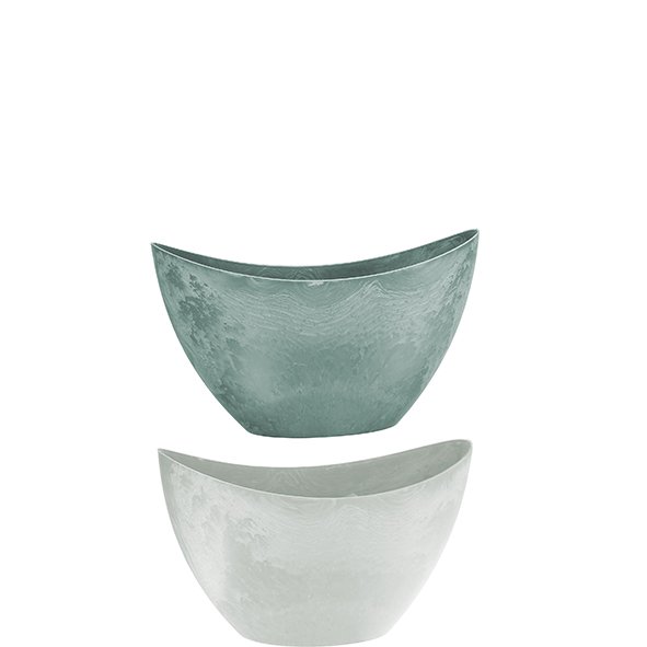 Plastic Jardiniere Style, 2 farver, L24cm, B10cm, H14cm, grøn, lysegrøn