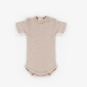 Baby Romper With Short Sleeve - Merino wool