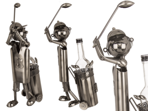 Metalen flessenhouder, Golfspeler,