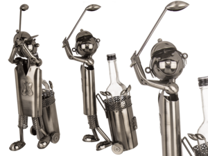 Metalen flessenhouder, Golfspeler,