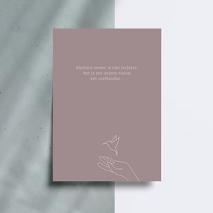 Postkarte - Abschied heißt nicht loslassen (Altrosa)