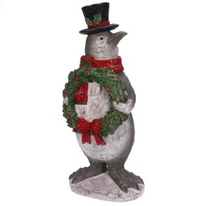 Pinguin mit Weihnachtskranz
