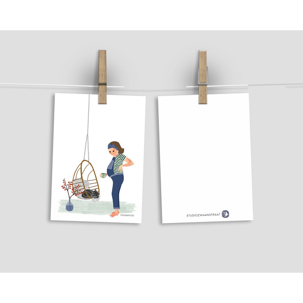 postcard - series 'bellies' - hanging chair