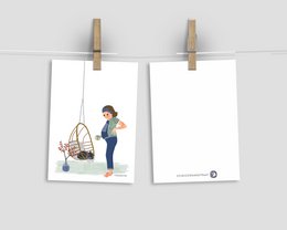 Postkarte - Serie 'Bäuche' - Hängesessel