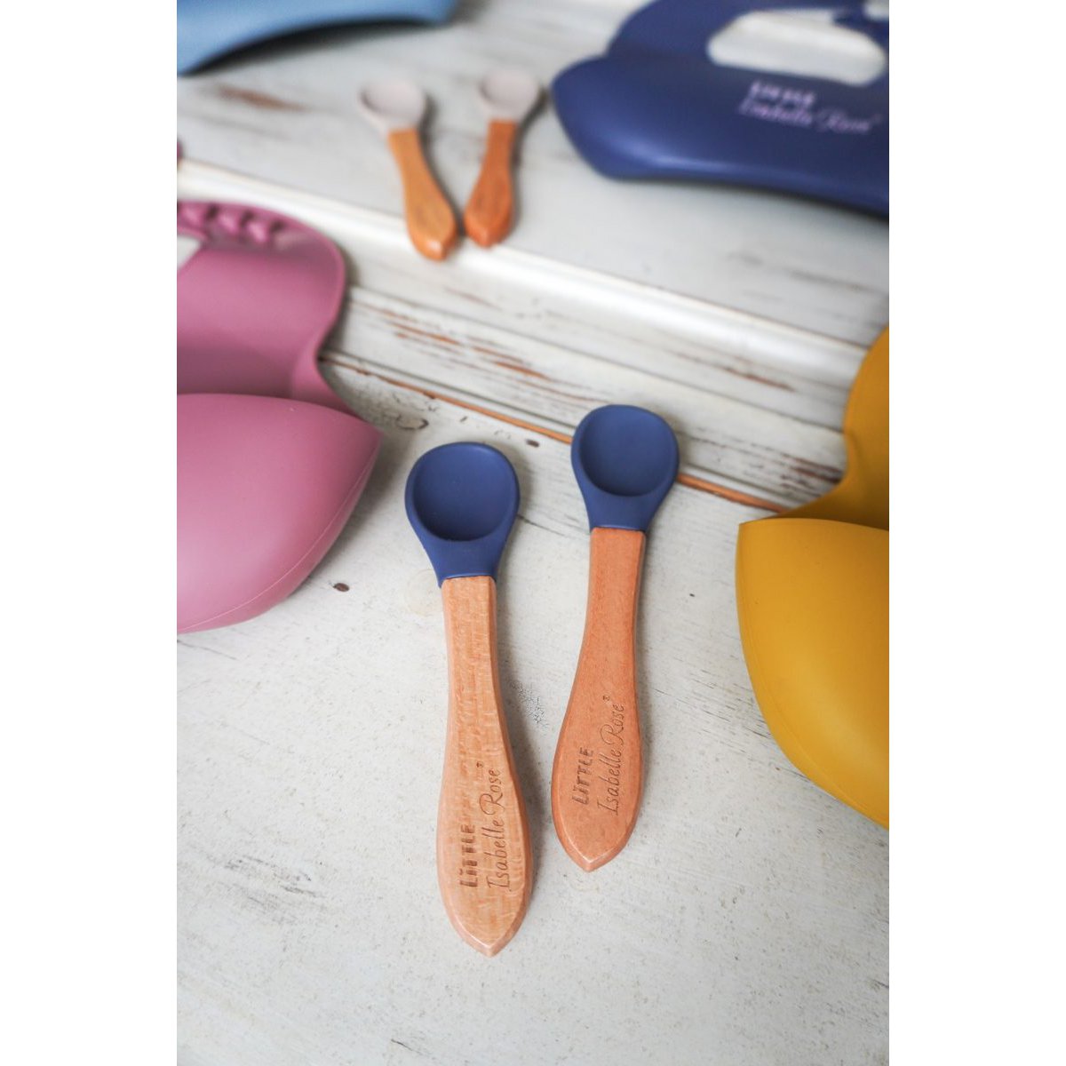 Silicone spoon dark blue 14 cm Little Isabelle Rose