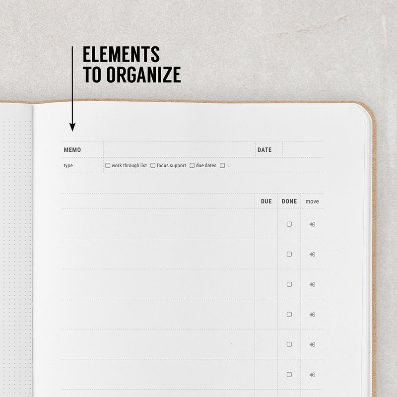Memos Organización Papelería Cuaderno