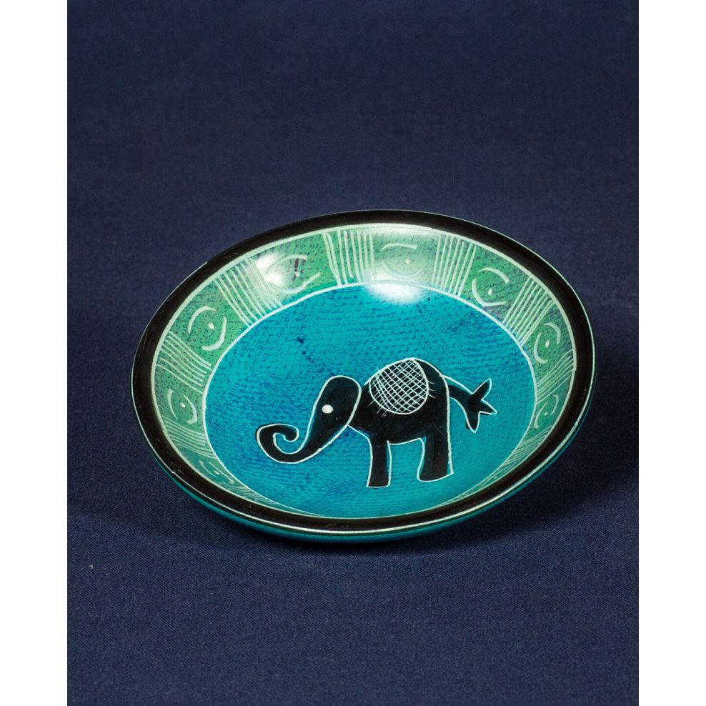 223 Schale Elefant blau - Speckstein