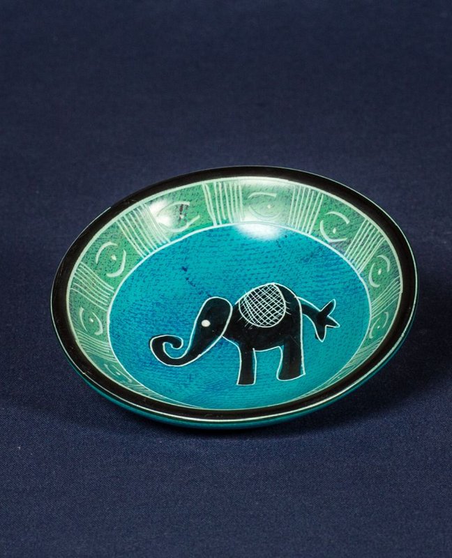 223 Schale Elefant blau - Speckstein