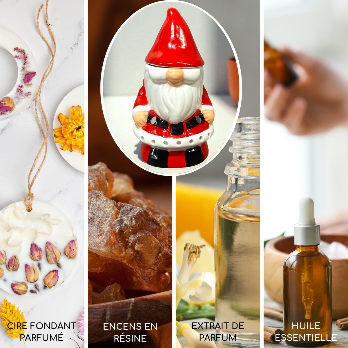 Burnt-Santa Claus Ceramic Santa Claus-Essentialöle, Wachse & Parfums-16 cm-artisanale Weihnachtsdekoration Festive Atmosphäre und Kokonation