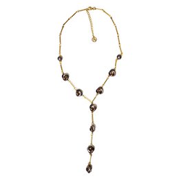 Y-vormige ketting met emaille knopen