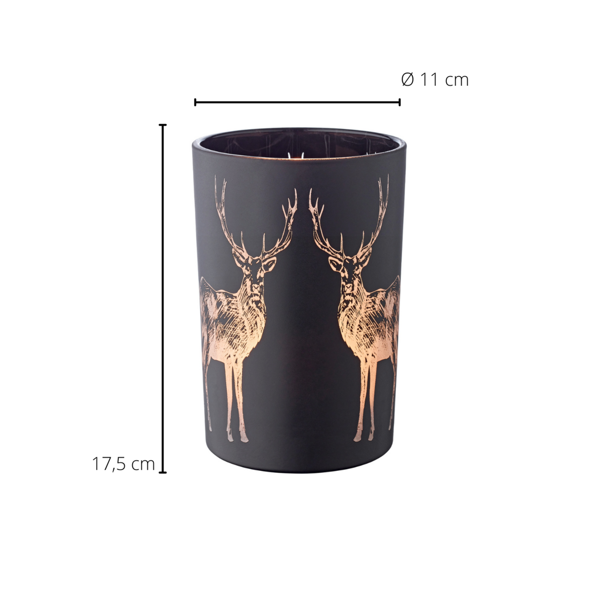 Latarnia EDZARD Tiu H 18 cm czarny mat