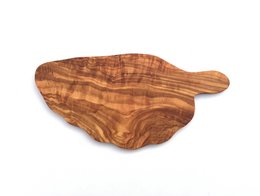 Ontbijtplank met handvat 22 cm extra plat Lichtgewicht gemaakt van olijfhout