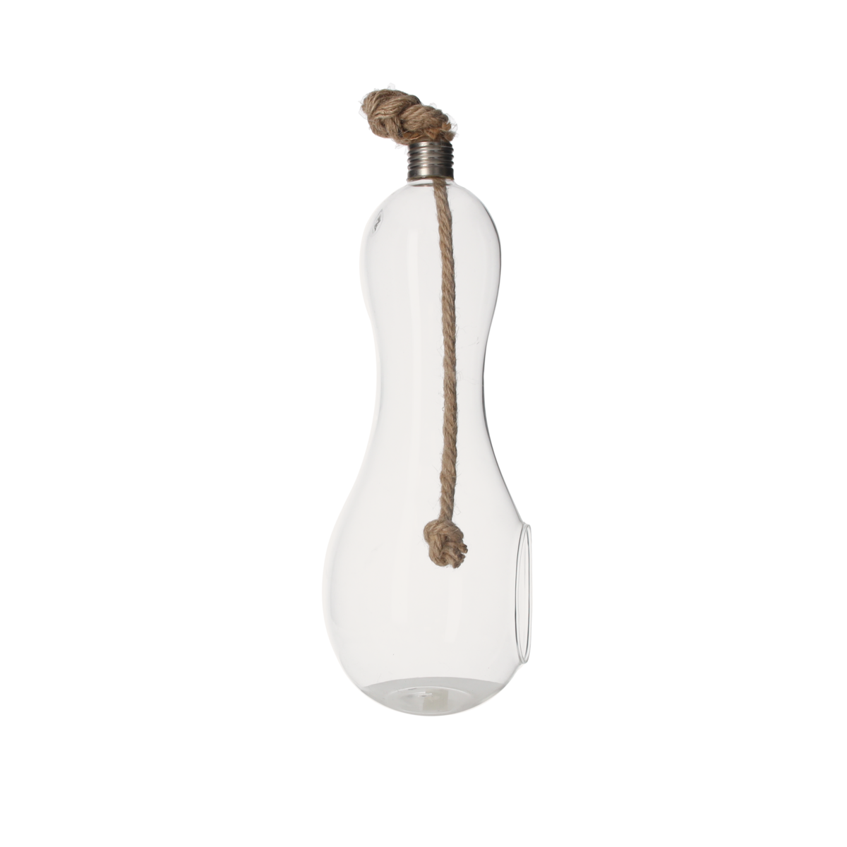 Pumpkin candle holder h 32 l 11 cm in glass with rope