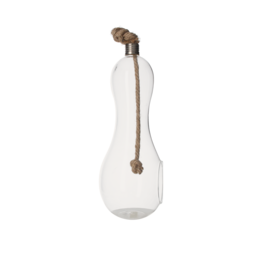 Pumpkin candle holder h 32 l 11 cm in glass with rope
