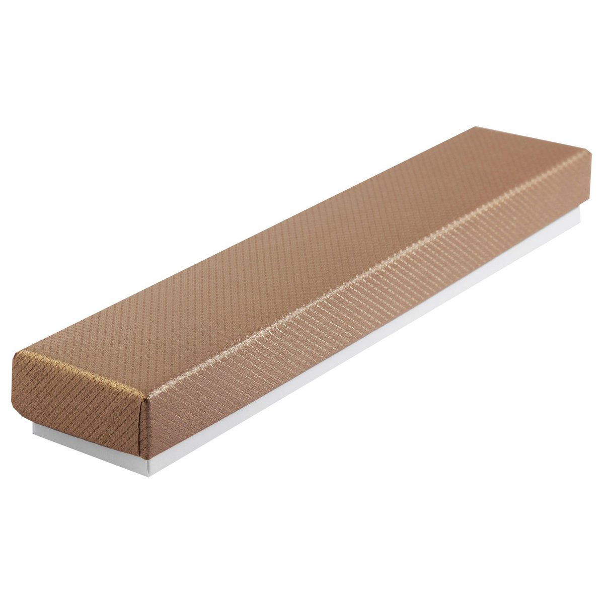 Emballage pour bijoux, lot de 12, dimensions : 21,5 x 4,5 x 2,5 cm, beige/blanc