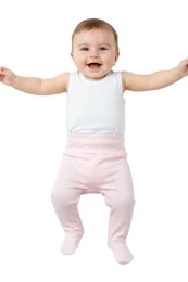 Leggings in cotone non spazzolato per bebè, rosa
