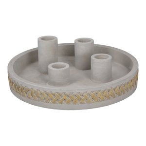 Cement stick candle holder Braid X-mas