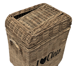 Waste basket   w/ cover ' ILOVE Clean '