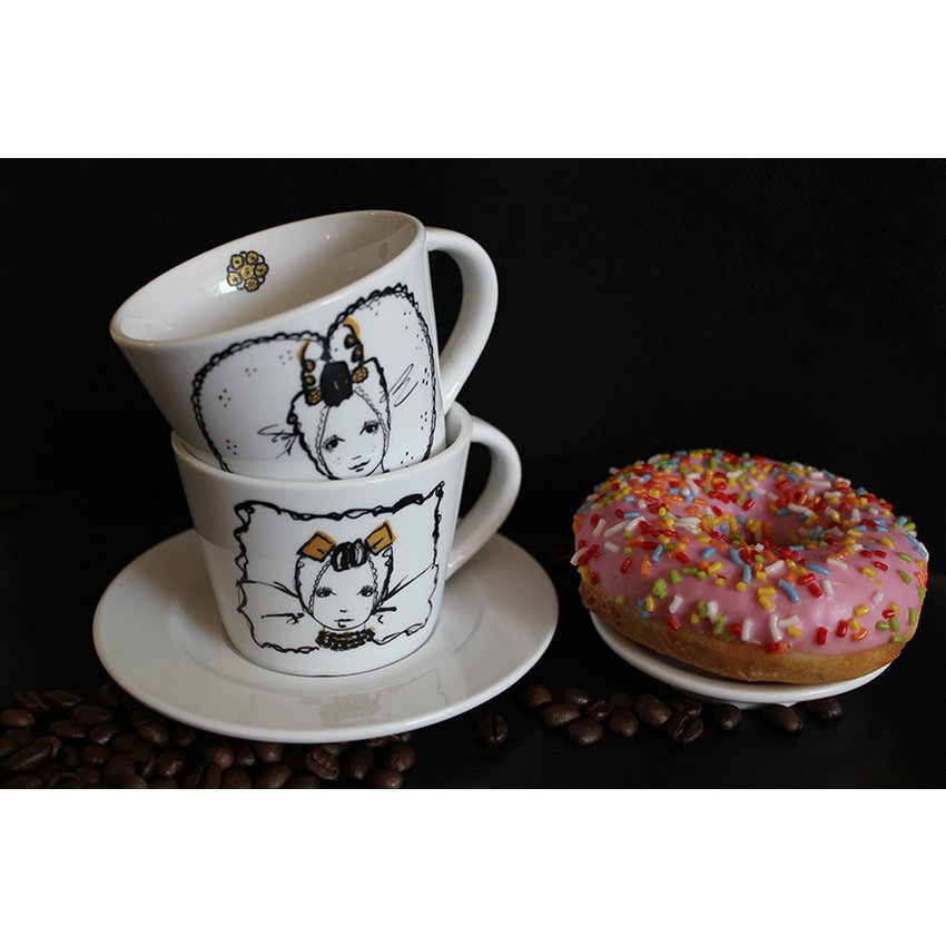 Taza y plato de café Zeeland girls