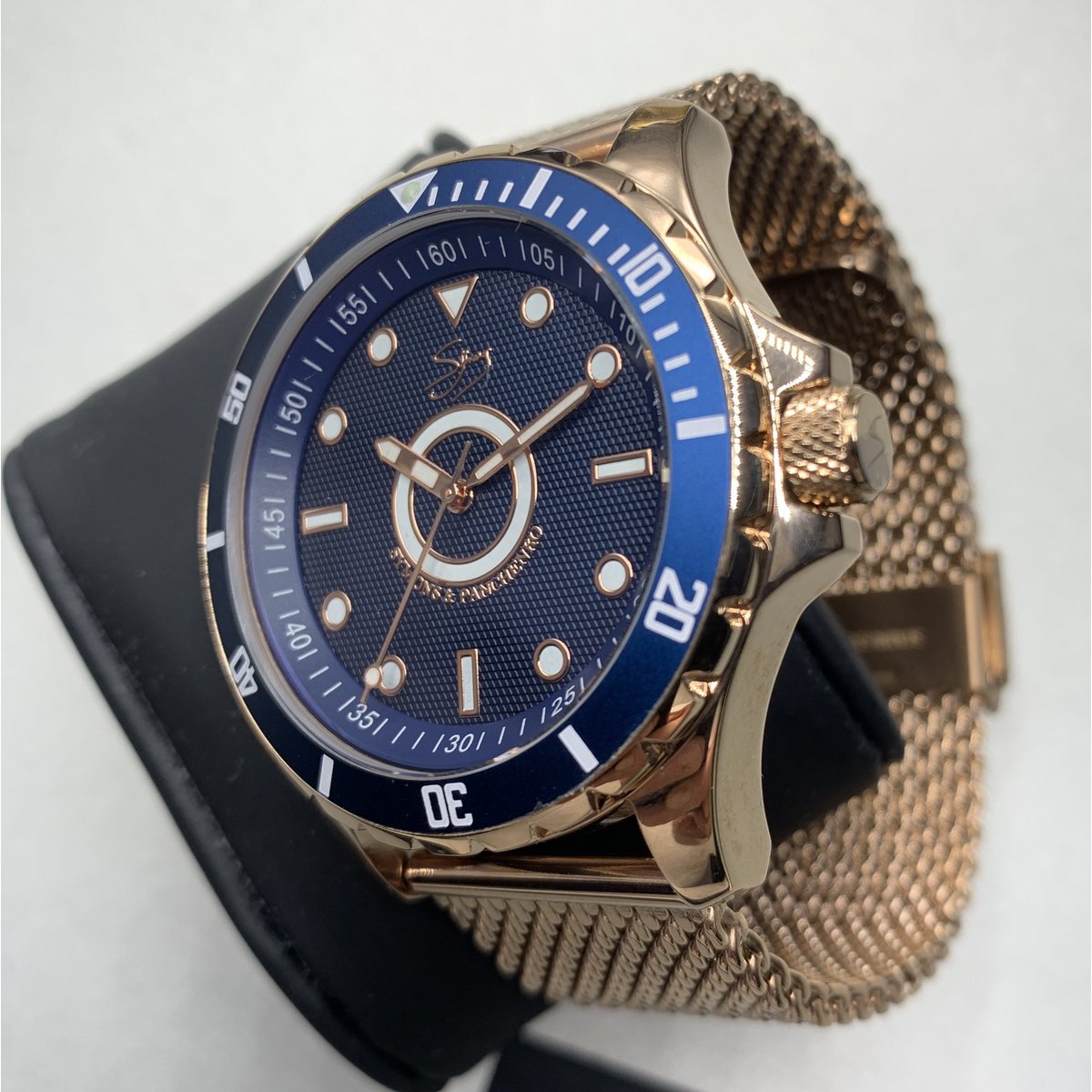 Power Mesh 5Vie double plated rose gold 3-hand 10 ATM