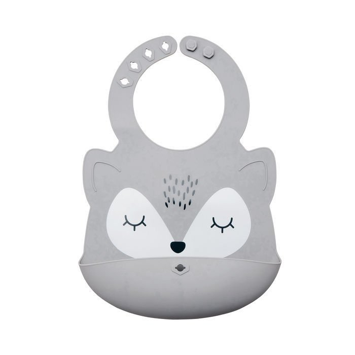 Slabbetje voor baby's vanaf 4 maanden in siliconen met dieren voor het spenen en voeden