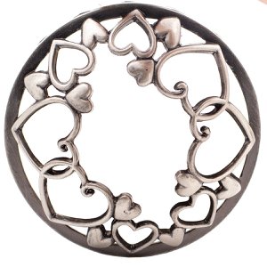 Brandkapje - Hart Zilver 8.5cm
