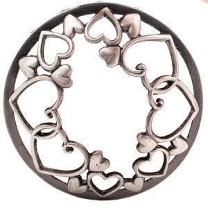 Brandkapje - Hart Zilver 8.5cm