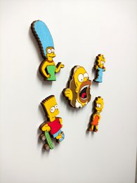 Set of 5 Simpsons Wooden Fridge Magnet, Homer, Marge, Bart, Lisa, Maggie, Kitchen Decor, Personalized Gift, Collectible Magnets