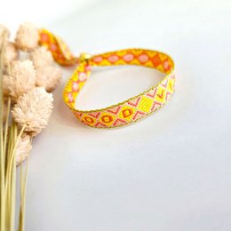 Ribbon bracelet Good Vibes yellow