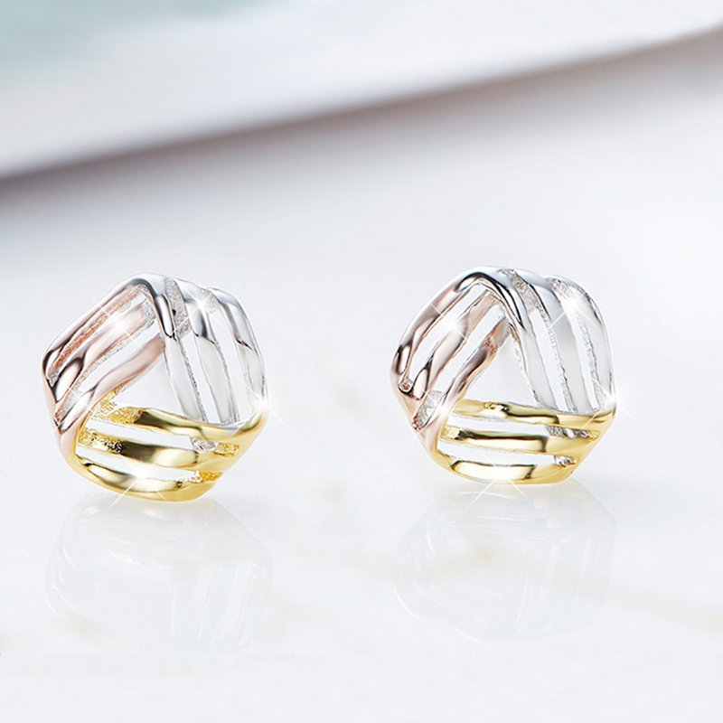 Tricolor stud earrings